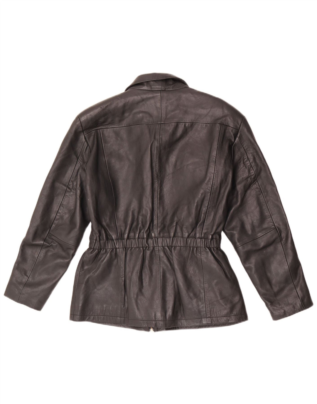 Vintage mujer chaqueta de cuero de gran tamaño EU 36 pequeño cuero negro