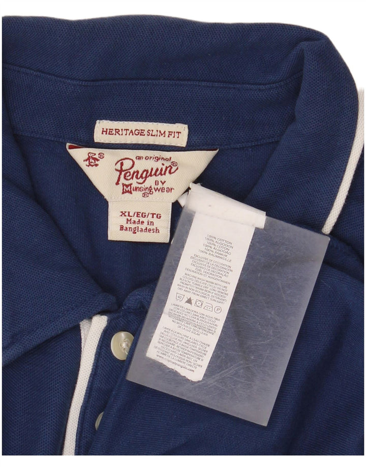 PENGUIN Polo Heritage Slim Fit para Hombre XL Algodón Azul Marino