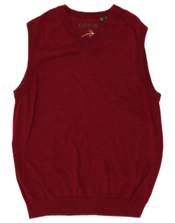 Orvis - Chaleco para hombre, camiseta sin mangas, lana merino en color burdeos medio