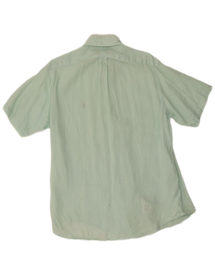 Camisa Ralph Lauren Hombre Manga Corta Lino Verde Medio