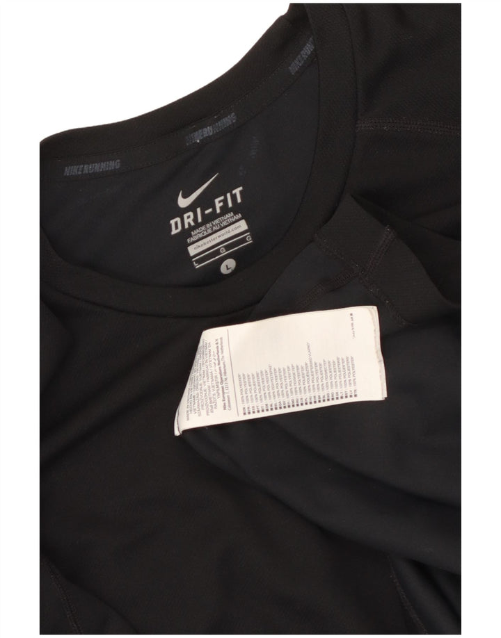 Nike Dri Fit Graphic Camiseta para hombre, talla grande, poliéster negro