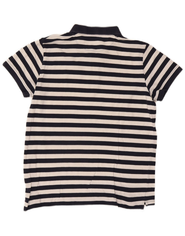 Esprit Mens Regular Polo Shirt Large Navy Blue Striped