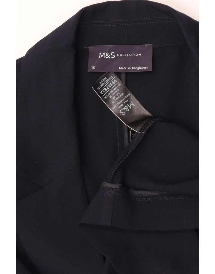 Marks & Spencer Chaqueta tipo blazer abierta para mujer UK 44 Grande Poliéster azul marino