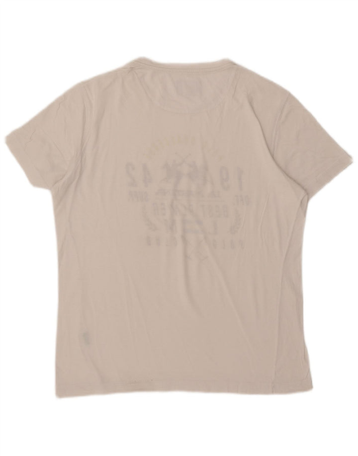 La Martina Hombre Camiseta Gráfica Top Medium Blanco