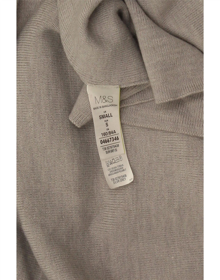 Marks & Spencer Suéter Cárdigan Abierto Largo para Mujer UK 10 Small Grey