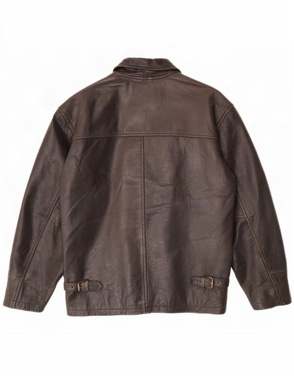 Bomb Boogie Chaqueta de cuero para hombre UK 36 Small Brown