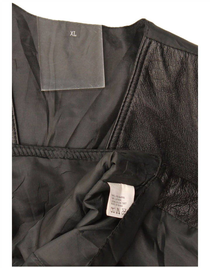 Chaleco vintage para hombre XL cuero negro