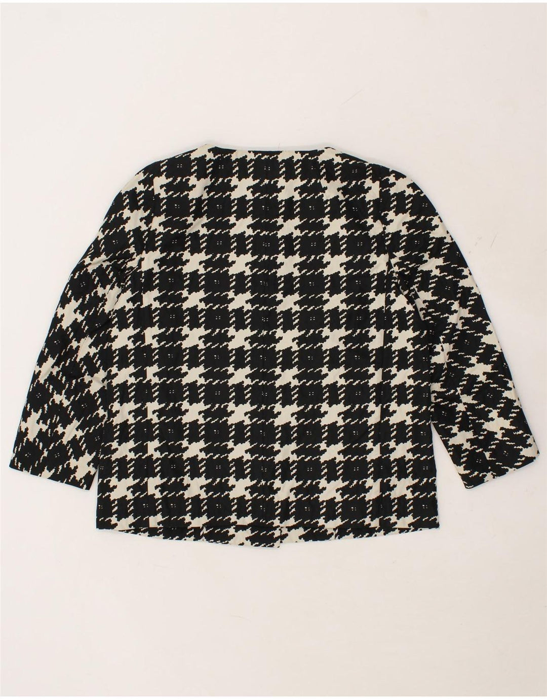 MAX MARA Chaqueta Blazer para Mujer UK 12 Mediana Negro Cuadros Poliéster
