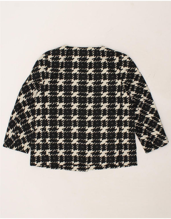 MAX MARA Chaqueta Blazer para Mujer UK 12 Mediana Negro Cuadros Poliéster