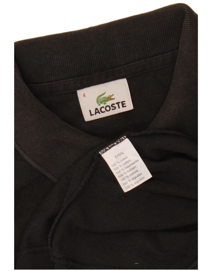Polo Lacoste para hombre talla 4 mediano algodón negro