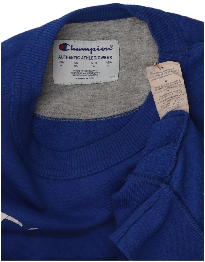 Champion Sudadera Con Estampado Gráfico Jumper De Algodón Azul Medio