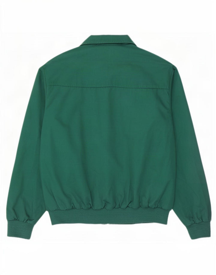 Vintage hombres bomber chaqueta Reino Unido 40 poliéster verde grande