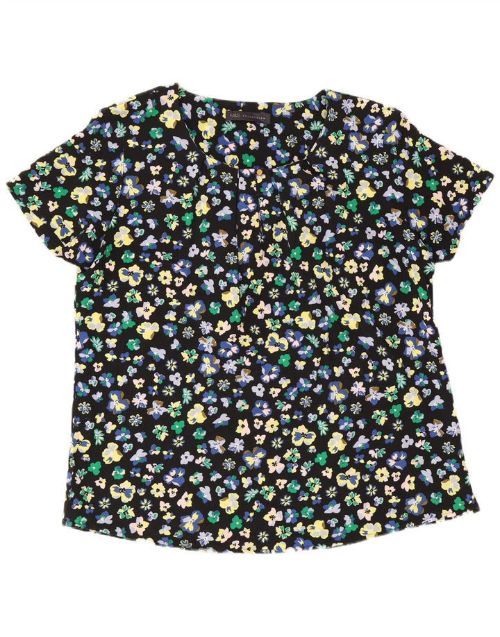 Marks & Spencer Blusa para mujer Top UK 40 Mediano Negro Floral Poliéster