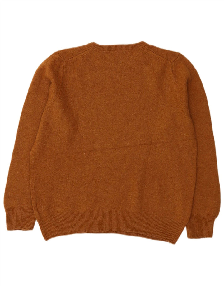 Marks & Spencer - Jersey de cuello redondo para mujer, talla 40, talla grande, lana de cordero marrón