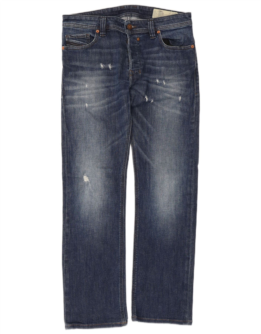 Diesel Hombre Safado Regular Slim Straight Jeans W30 L30 Algodón Azul