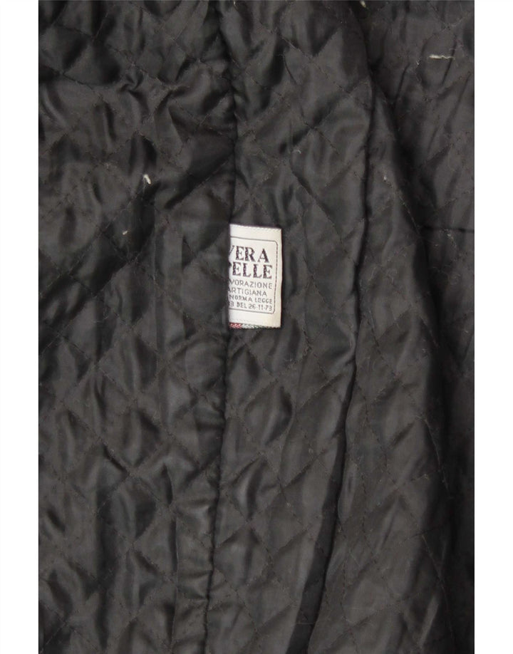 Chaqueta de cuero vintage para hombre IT 48 Medio Negro