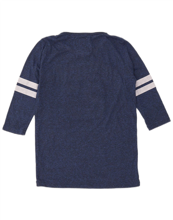 SUPERDRY Top gráfico para mujer manga 3/4 UK 2 2XS Azul marino Poliéster