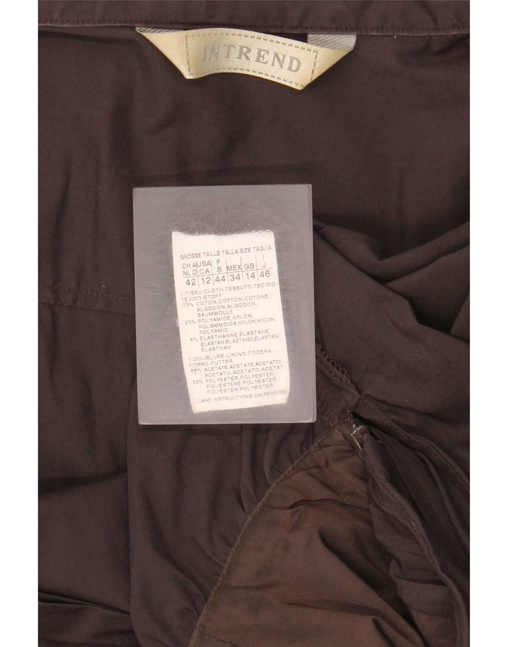 Intrend Vestido camisero tipo jersey para mujer UK 44 Grande Algodón marrón