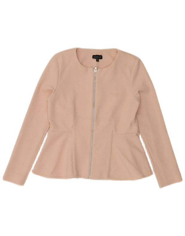Topshop Chaqueta tipo blazer con cremallera completa para mujer UK 40 Grande Poliéster rosa