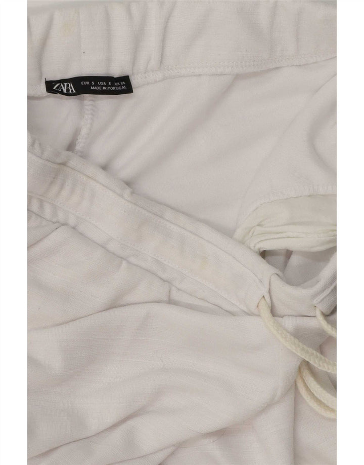 Zara Mujer Pantalón Chándal UK 10 Small Blanco