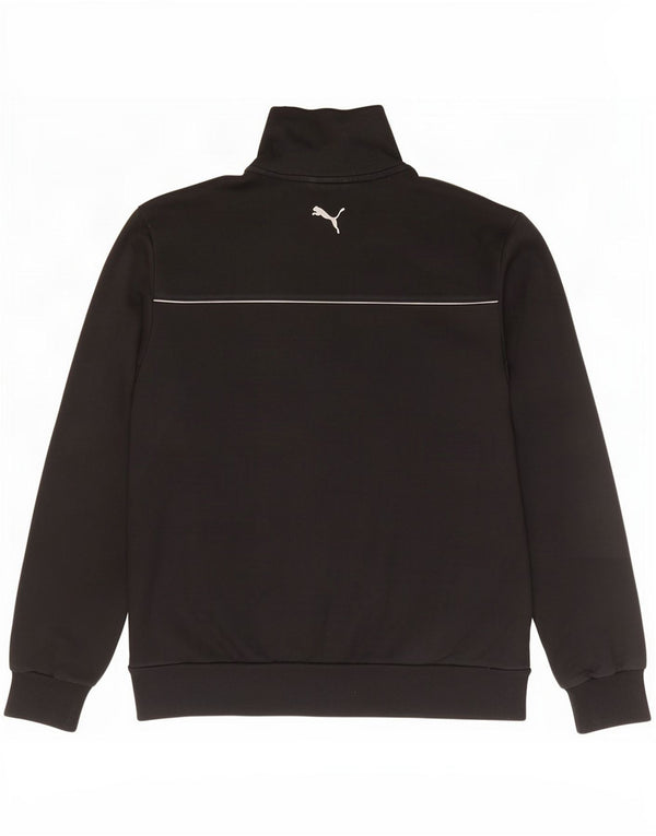 Puma Mens Graphic Chándal Top Chaqueta Grande Algodón Negro