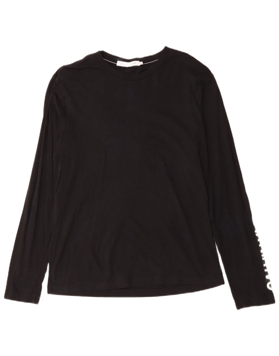 Calvin Klein Jeans Mens Graphic Top Manga Larga Grande Algodón Negro
