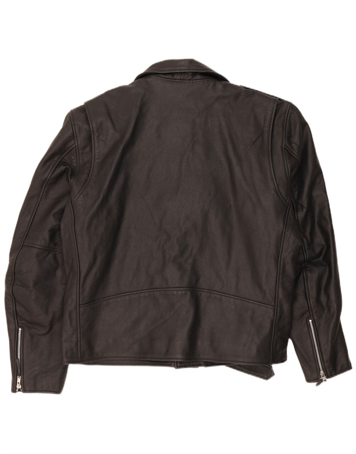 Highway 1 Chaqueta motera de cuero para hombre UK 52 4XL Cuero negro