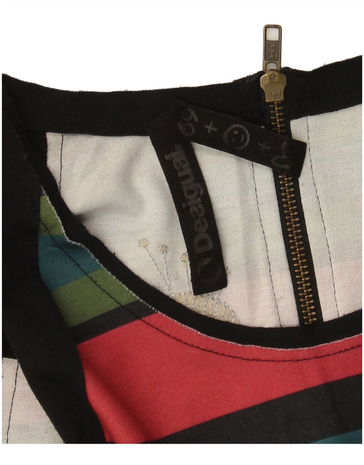 Desigual Vestido tubo gráfico para mujer UK 40 Mediano Rayas negras