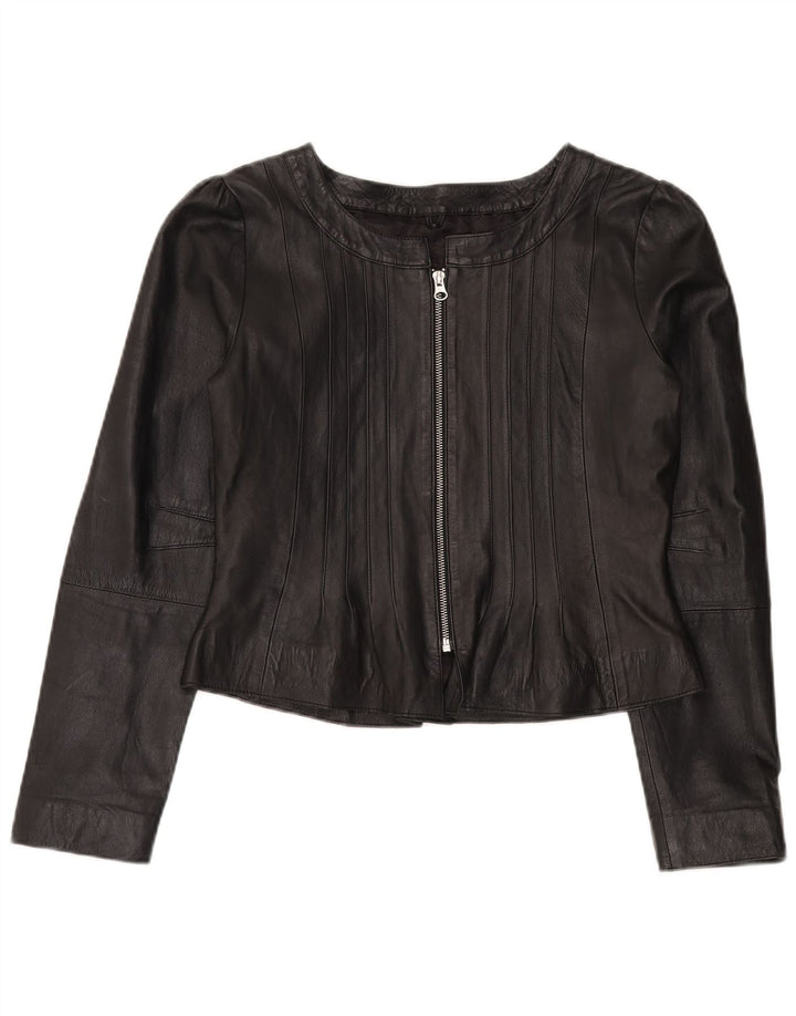 CCDK Chaqueta de cuero para mujer EU 40 Mediana Piel de cordero negra