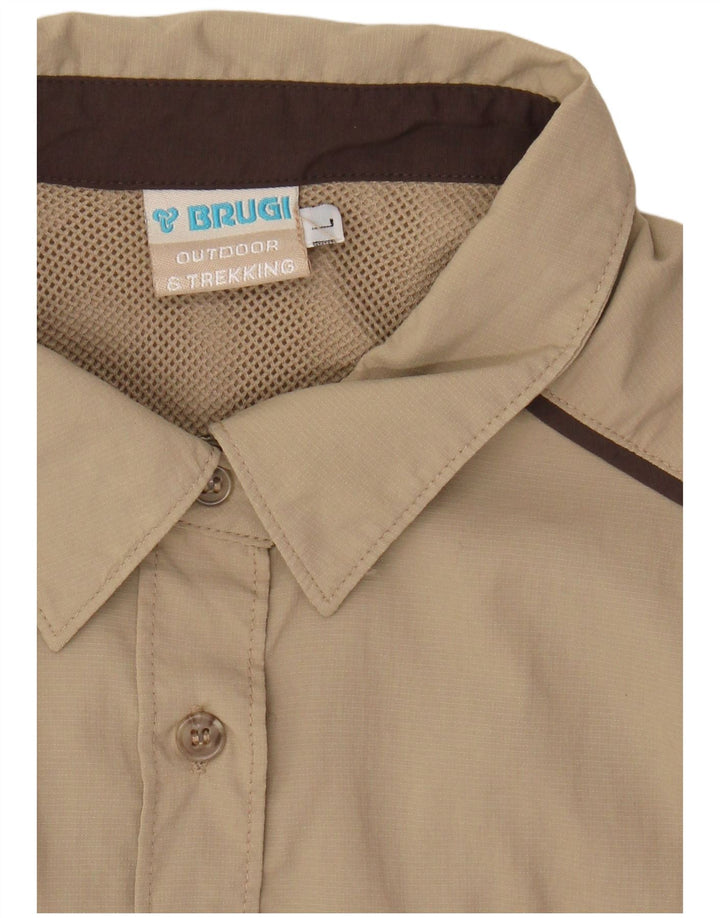 BRUGI Camisa de mujer UK 46 Large Beige Poliamida