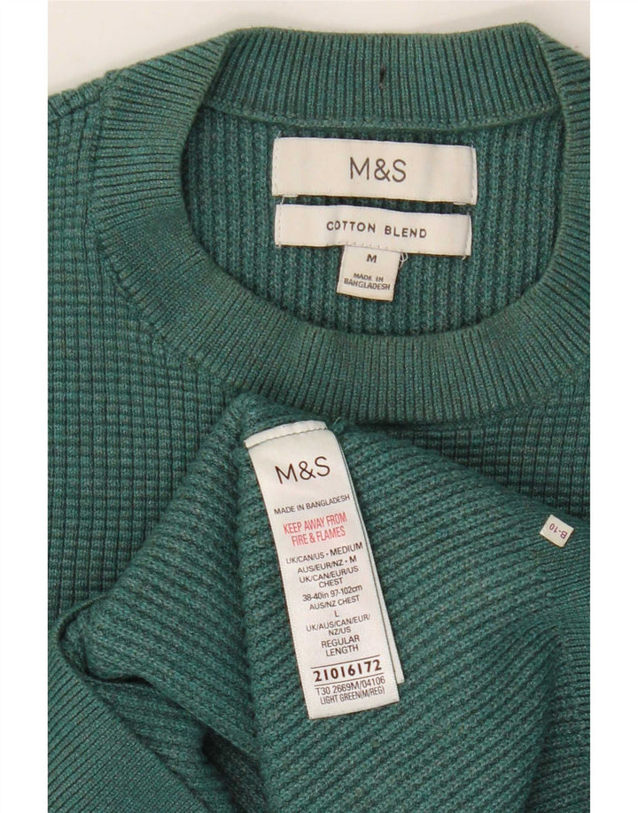 Marks & Spencer Jersey de cuello redondo para hombre Poliéster verde medio