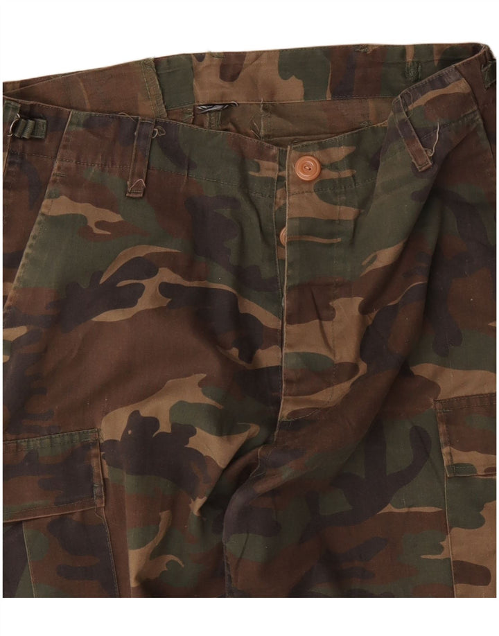 VINTAGE Pantalón cargo recto para hombre W36 L31 Camuflaje caqui