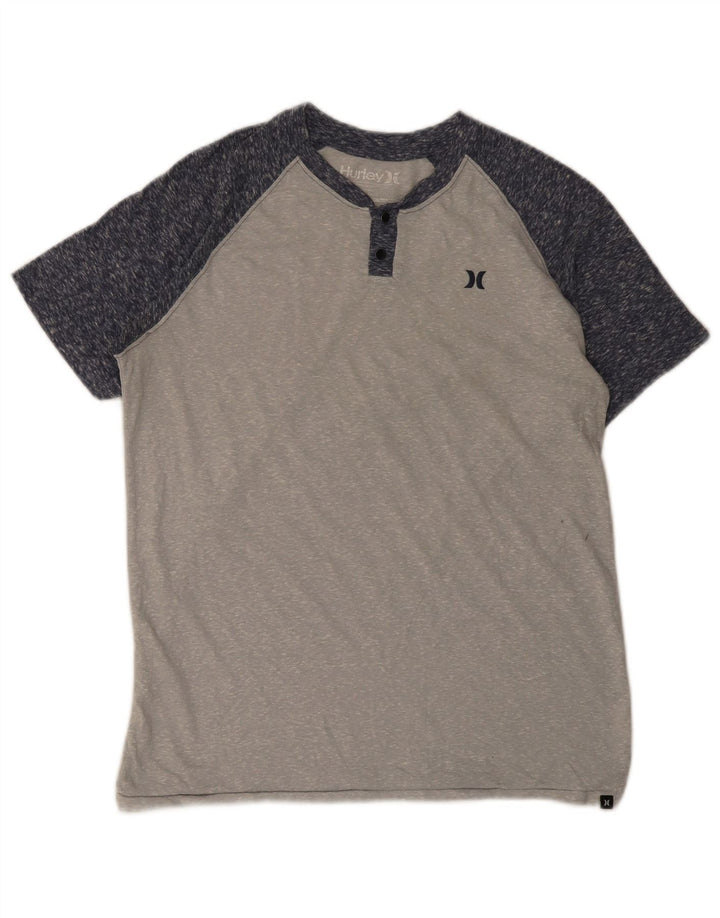 Hurley Camiseta Premium Fit Para Hombre Top Gris Medio Poliéster Color Block