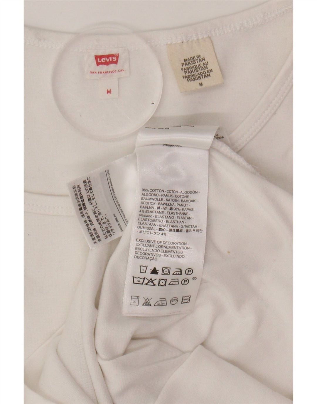 LEVI'S Womens T-Shirt Top UK 12 Medium White Cotton
