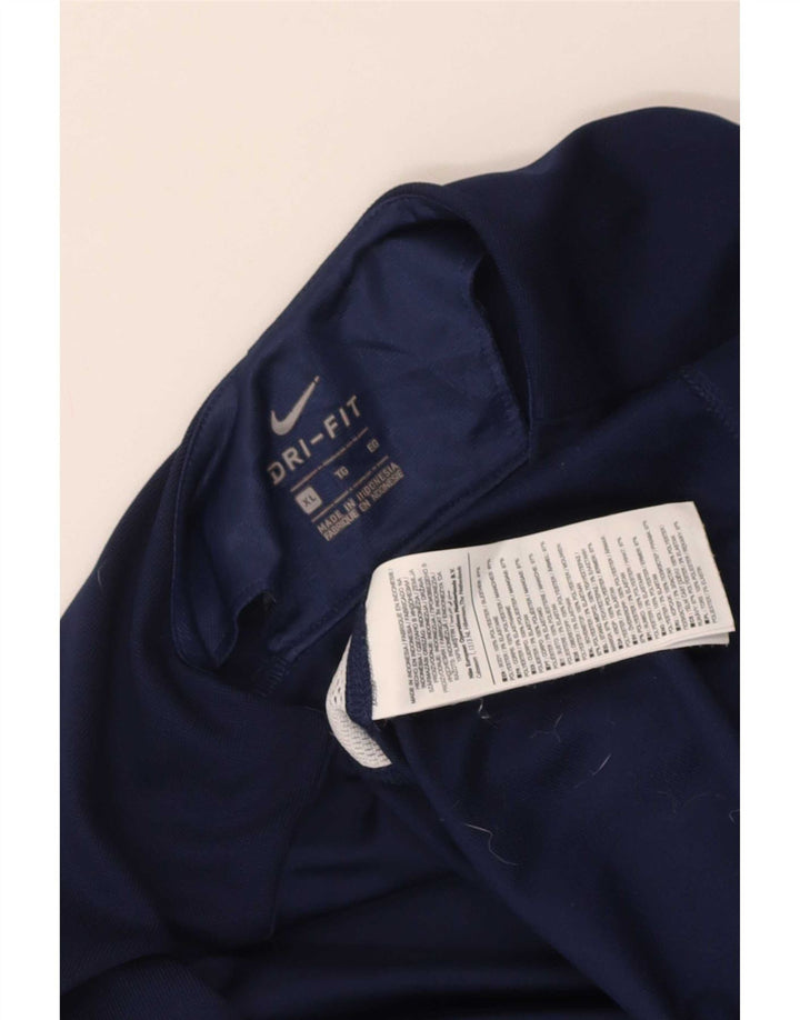 Nike Dri Fit - Chándal con cremallera y cuello para hombre, talla XL, poliéster, color azul marino