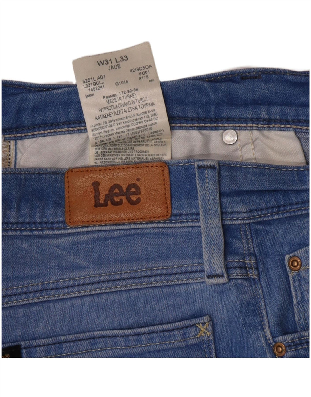 Vaqueros Lee Jade Slim Mujer W31 L31 Algodón Azul