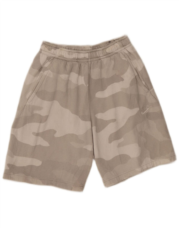 Nike - Pantalones cortos deportivos para hombre, algodón de camuflaje gris pequeño