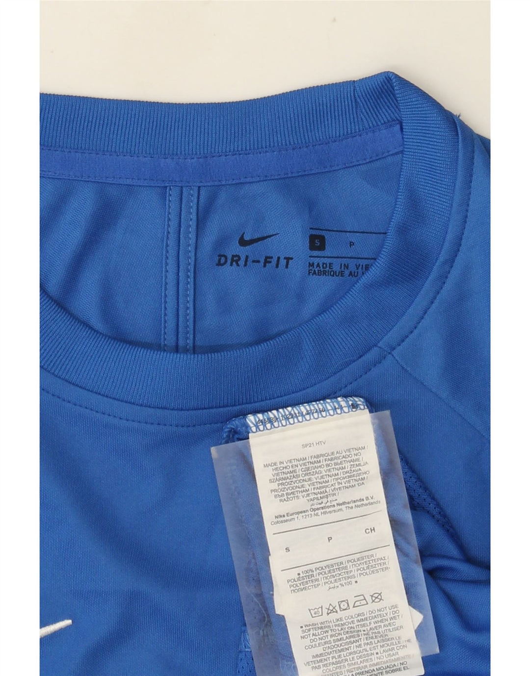 NIKE Camiseta Dri Fit para Hombre Top Small Azul Colorblock Poliéster