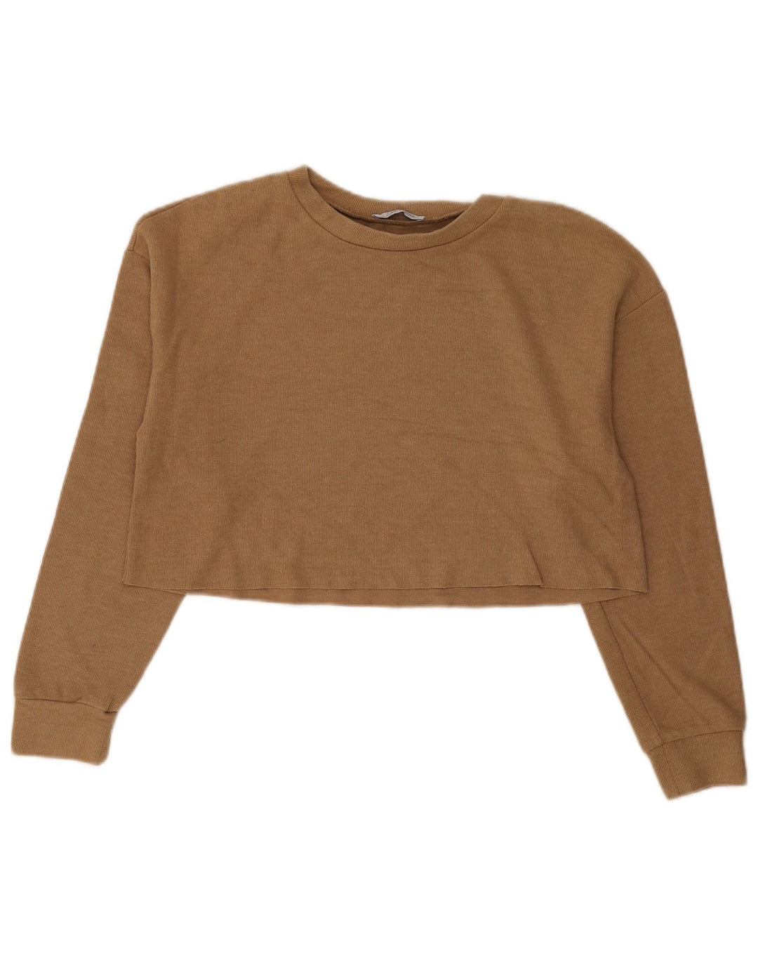 Zara Mujer Trafaluc Crop Top Extragrande Pequeño Marrón Algodón