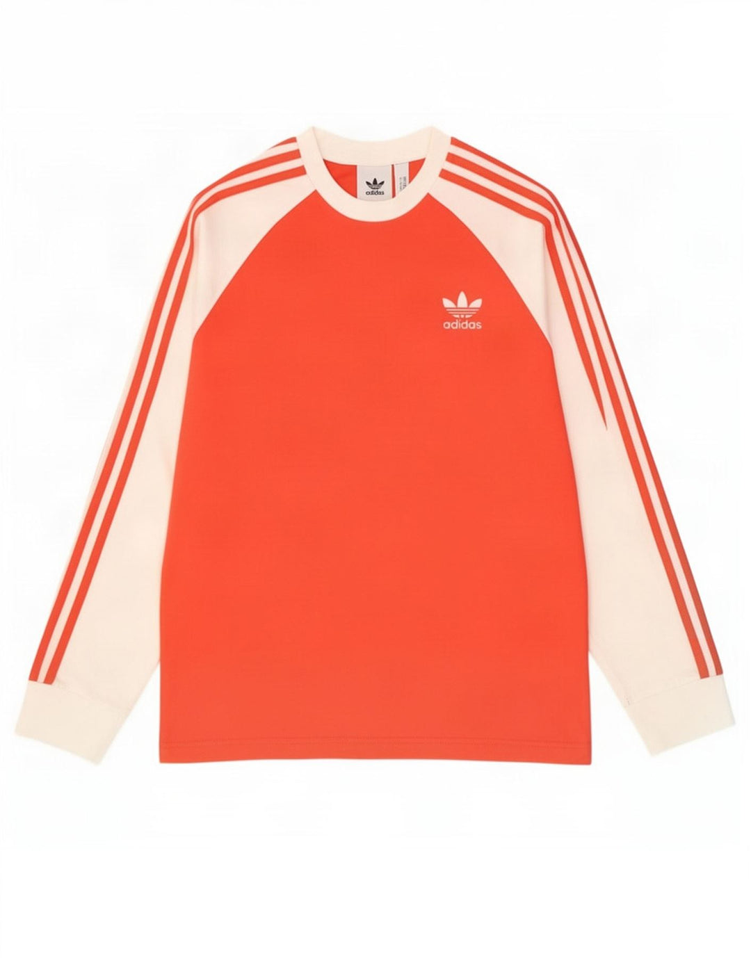 Adidas - Camiseta de manga larga para hombre, color rojo medio, algodón