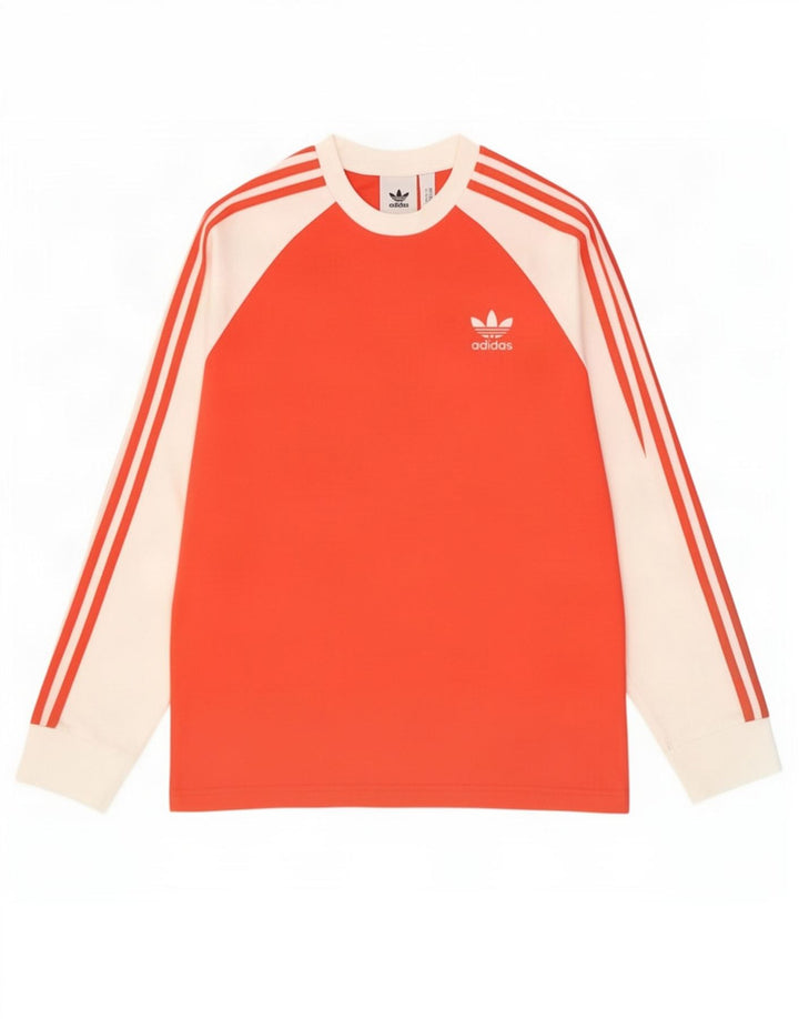 Adidas - Camiseta de manga larga para hombre, color rojo medio, algodón