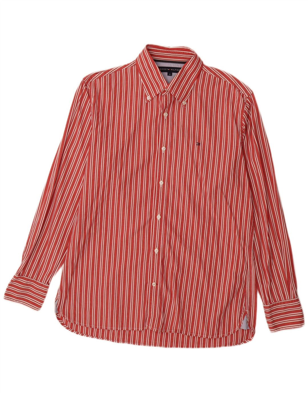 Camisa Tommy Hilfiger Hombre Algodón Rayas Roja Mediana