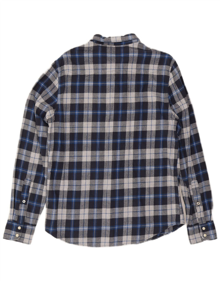 Camisa De Franela De Corte Regular De Algodón A Cuadros En Azul Medio Lee Hombre