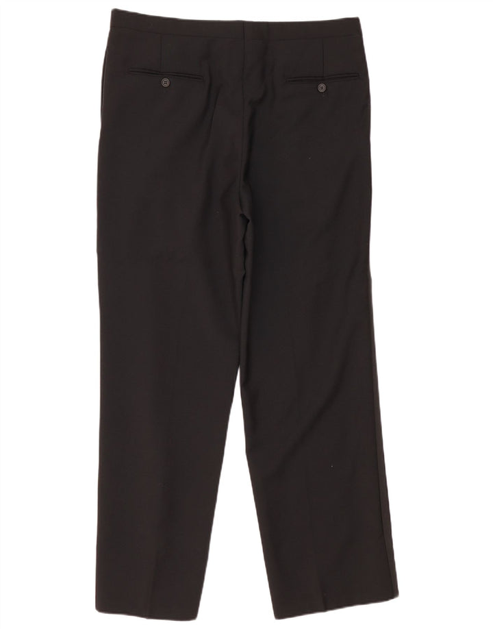 Vintage Hombres Pegged Traje Pantalones W36 L31 Negro