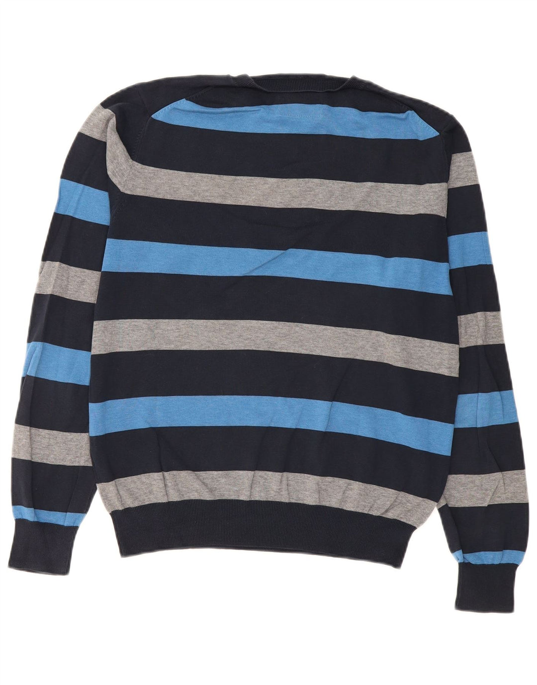 Sun68 Jersey de Cuello Redondo para Hombre de algodón a Rayas Azul Grande