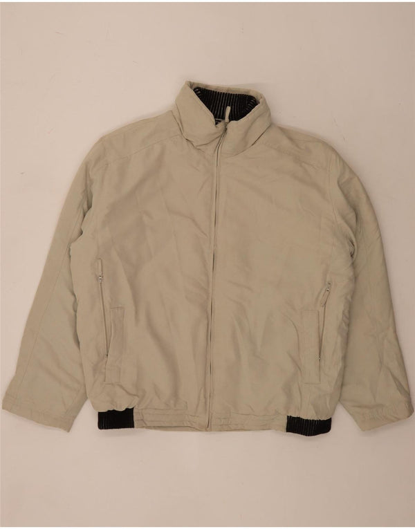Vintage hombres bomber chaqueta Reino Unido 42 XL beige colorblock poliéster