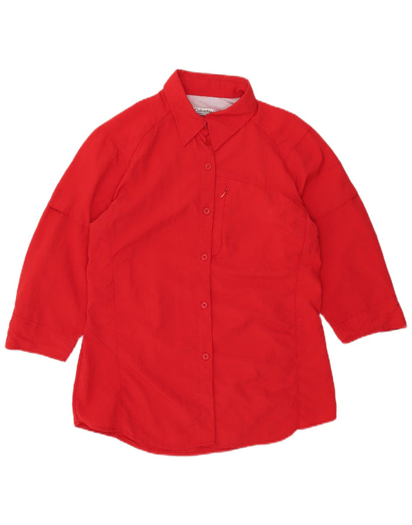 Columbia Camisa de manga 3/4 para mujer UK 40 XL Nylon rojo