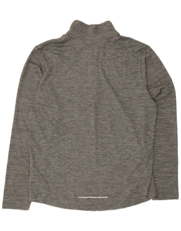 Nike Mens Dri Fit Zip Neck Pullover Tracksuit Top Large Grey Flecked