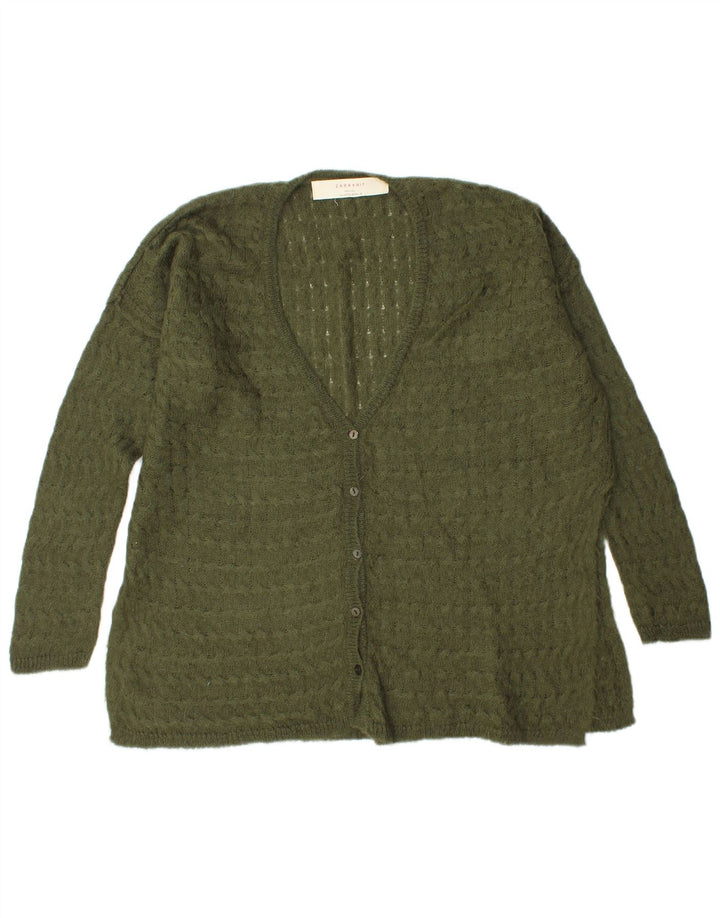 Zara Mujer Suéter Cárdigan Extragrande UK 44 Verde Medio