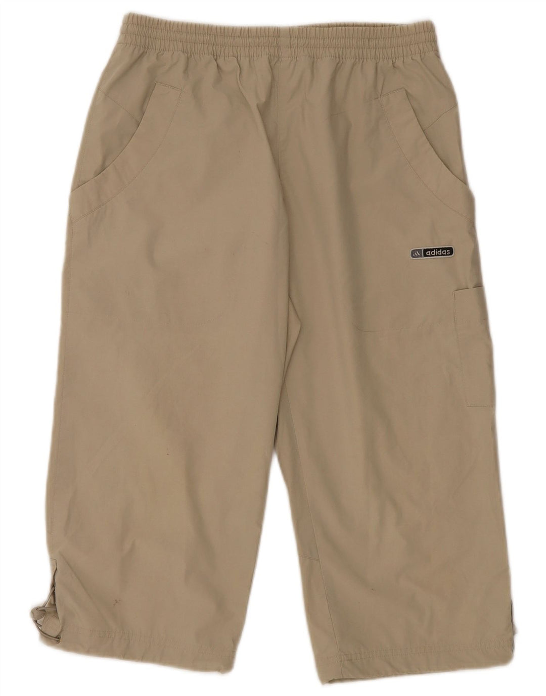 Adidas Hombre Cargo Capri Pantalones De Chándal Pequeño Beige Poliéster